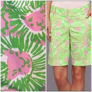 Lilly Pulitzer Chipper Bermuda Shorts Sunnyside Lions Print Size 0
